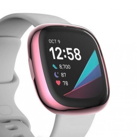 Fitbit Versa 3 / Sense Soft TPU case (volledig beschermd) - Roze