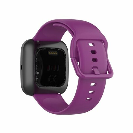 Fitbit Versa 1 / 2 & Lite siliconen sportbandje met gespsluiting - Paars - Maat: Large