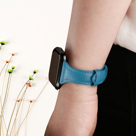Fitbit Versa 1 / 2 & Lite bandje TPU leer - Blauw