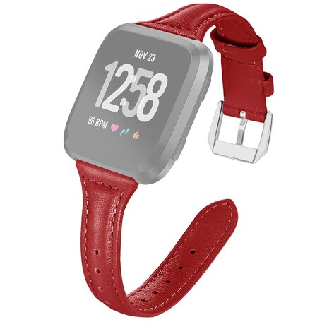 Fitbit Versa 1 / 2 & Lite bandje TPU leer - Rood