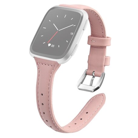 Fitbit Versa 1 / 2 & Lite bandje TPU leer - Lichtroze