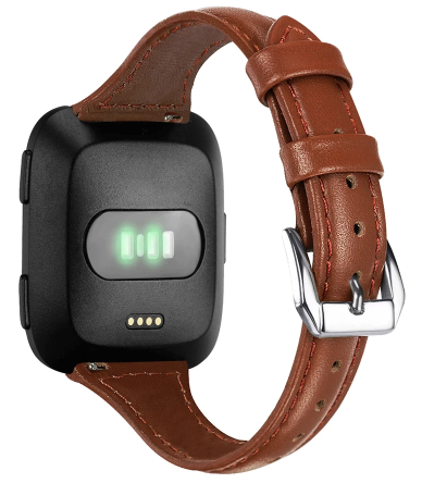 Fitbit Versa 1 / 2 & Lite bandje TPU leer - Bruin