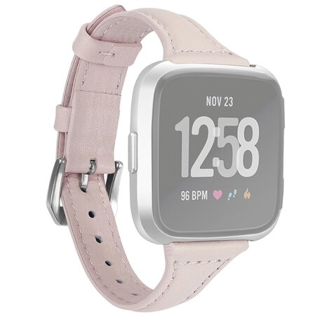 Fitbit Versa 1 / 2 & Lite bandje TPU leer - Zacht roze