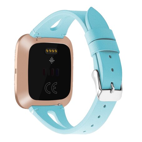 Fitbit Versa 1 / 2 & Lite  bandje TPU leer - Blauw