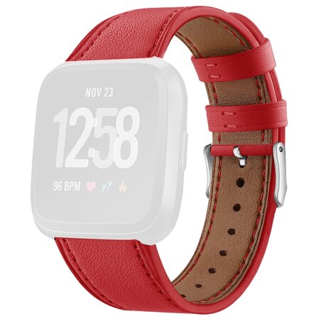 Fitbit Versa 1 / 2 & Lite leren bandje - Rood