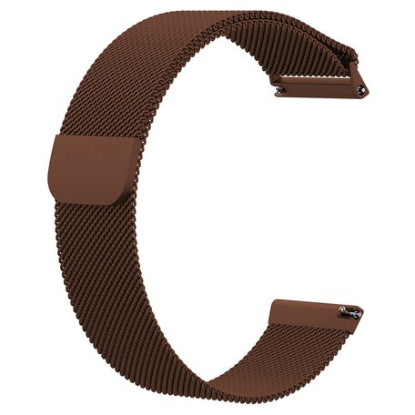 Fitbit Versa 1 / 2 & Lite  milanese bandje - Maat: Large - Bruin