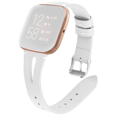 Fitbit Versa 1 / 2 & Lite  bandje TPU leer - Wit