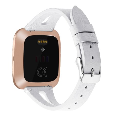 Fitbit Versa 1 / 2 & Lite  bandje TPU leer - Wit