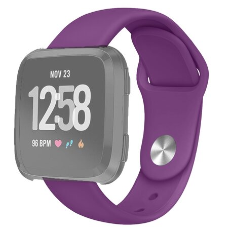 Fitbit Versa 1 / 2 & Lite siliconen bandje - Maat: Large - Donkerpaars