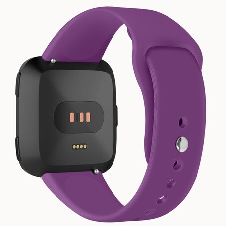 Fitbit Versa 1 / 2 & Lite siliconen bandje - Maat: Large - Donkerpaars