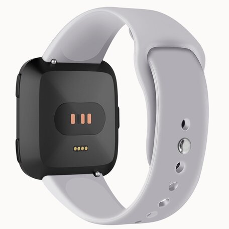 Fitbit Versa 1 / 2 & Lite  siliconen bandje - Maat: Large - Grijs