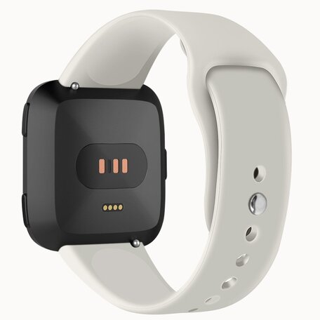 Fitbit Versa 1 / 2 & Lite siliconen bandje - Maat: Large - Ecru