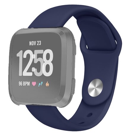 Fitbit Versa 1 / 2 & Lite siliconen bandje - Maat: Large - Donkerblauw