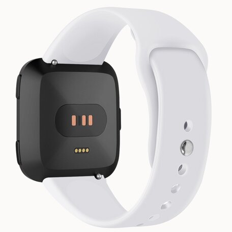 Fitbit Versa 1 / 2 & Lite siliconen bandje - Maat: Large - Wit