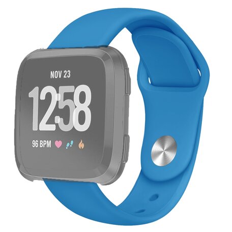 Fitbit Versa 1 / 2 & Lite siliconen bandje - Maat: Small - Blauw