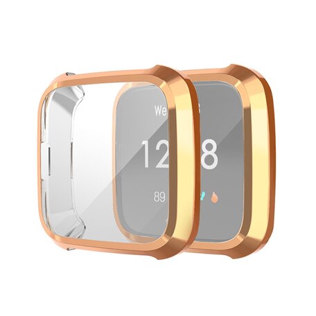 Fitbit Versa Lite Soft TPU case (volledig beschermd) - Rose Goud