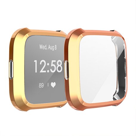 Fitbit Versa Lite Soft TPU case (volledig beschermd) - Rose Goud