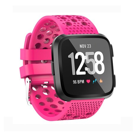 Siliconen Bandje Geventileerd Fitbit Versa 1 / 2 & Lite  - Roze