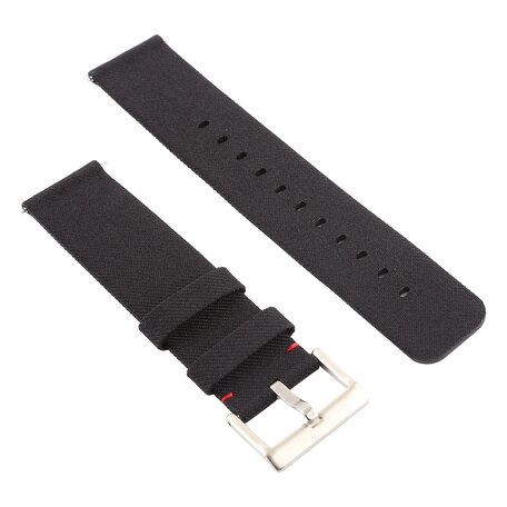 Canvas nylon bandje Fitbit Versa 1 / 2 & Lite  - Zwart