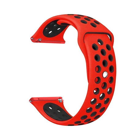 Fitbit Versa sportbandje 1 / 2 & Lite - Maat: Large - Rood + Zwart