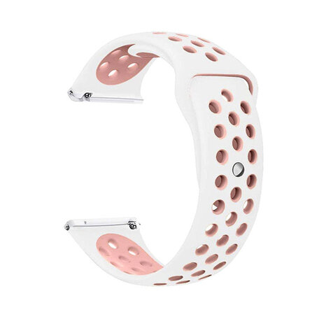 Fitbit Versa 1 / 2 & Lite  sportbandje - Maat: Small - Wit + Roze