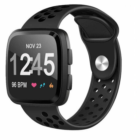 Fitbit Versa 1 / 2 & Lite sportbandje - Maat: Small - Zwart