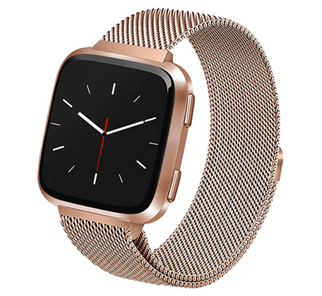 Fitbit Versa 1 / 2 & Lite  milanese bandje - Maat: Large - Champagne Goud