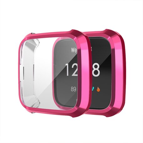 Fitbit Versa Lite Soft TPU case (volledig beschermd) - Fuschia