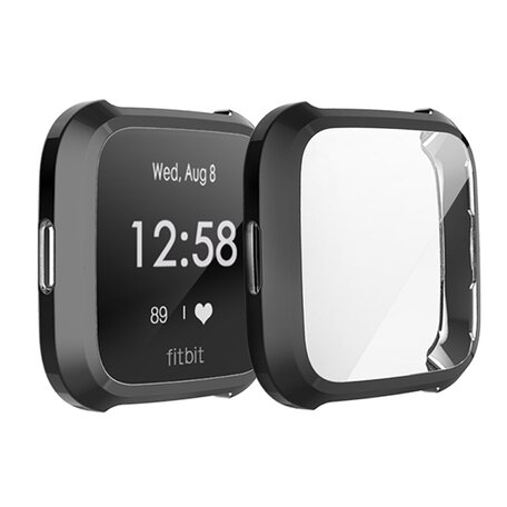 Fitbit Versa Lite Soft TPU case (volledig beschermd) - Zwart