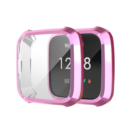 Fitbit Versa Lite Soft TPU case (volledig beschermd) - Roze