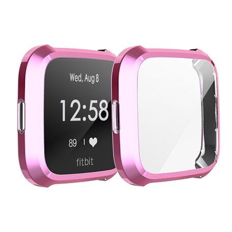 Fitbit Versa Lite Soft TPU case (volledig beschermd) - Roze