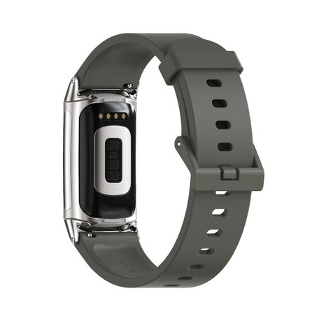 FitBit Charge 5 Extra soft siliconen bandje - Grijsgroen