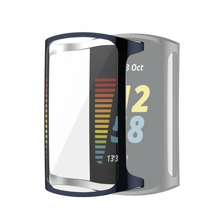 Fitbit Charge 5 & 6 siliconen case (volledig beschermd) - Midnight blue