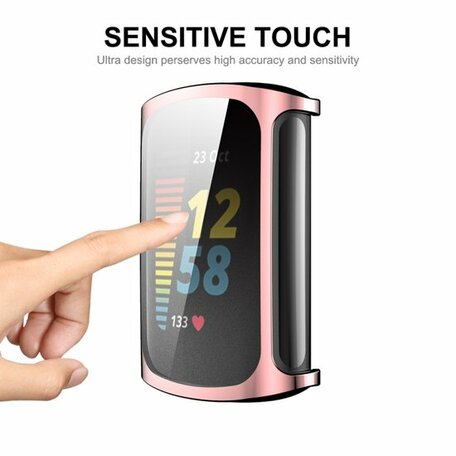 Fitbit Charge 5 & 6 TPU case (volledig beschermd) - Roze
