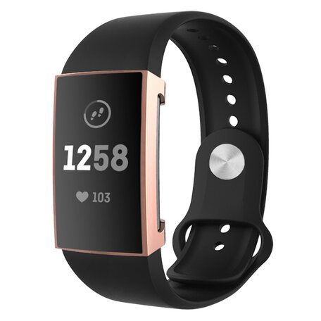 Fitbit Charge 3 &4 Case (volledig beschermd) - Rosegoud