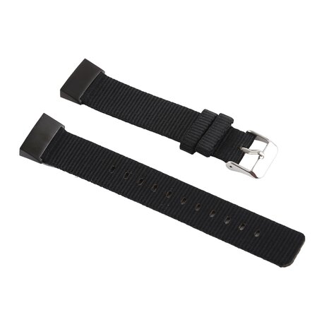 Fitbit Charge 3 & 4 nylon bandje - Zwart