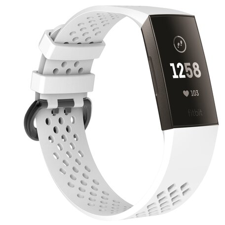 Fitbit Charge 3 & 4 sport bandje - Maat: Large - Wit