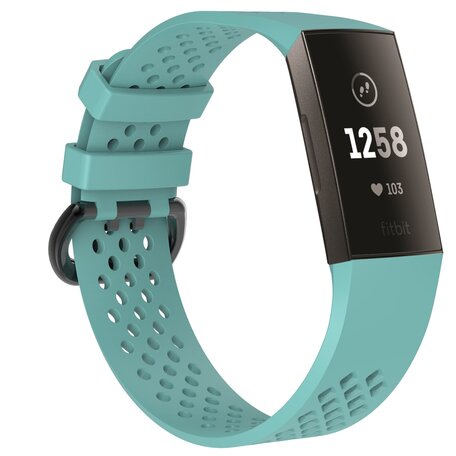 Fitbit Charge 3 & 4 sport bandje - Maat: Large - Turquoise