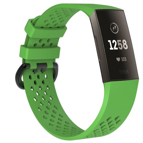 Fitbit Charge 3 & 4 sport bandje - Maat: Large - Groen