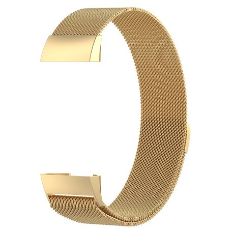 Fitbit Charge 3 & 4 milanese bandje - Maat: Small - Goud