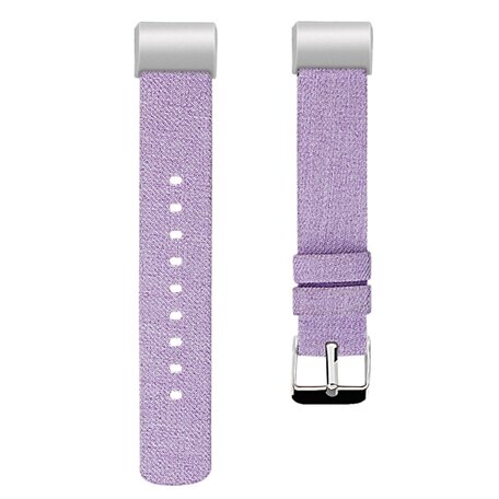 Fitbit Charge 2 Canvas nylon bandje - Maat: Large - Lila