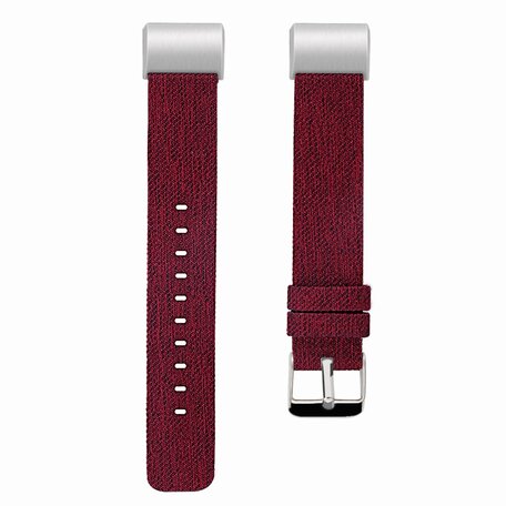 Fitbit Charge 2 Canvas nylon bandje - Maat: Large - Rood