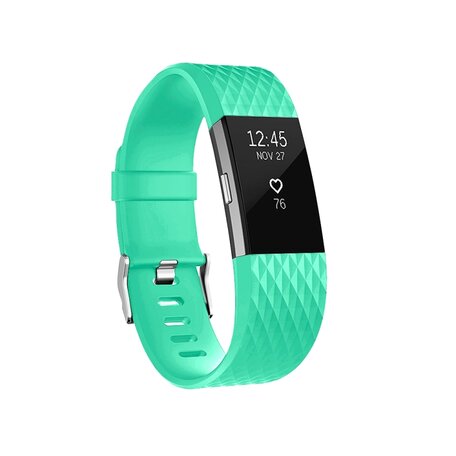 Fitbit Charge 2 siliconen bandje - Maat: Small - Mintgroen