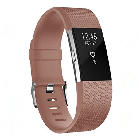 Fitbit Charge 2 sportbandje - Maat: Large - Lichtbruin