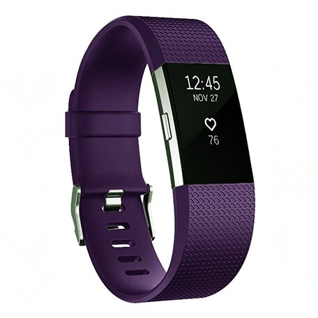 Fitbit Charge 2 sportbandje - Maat: Large - Donker paars