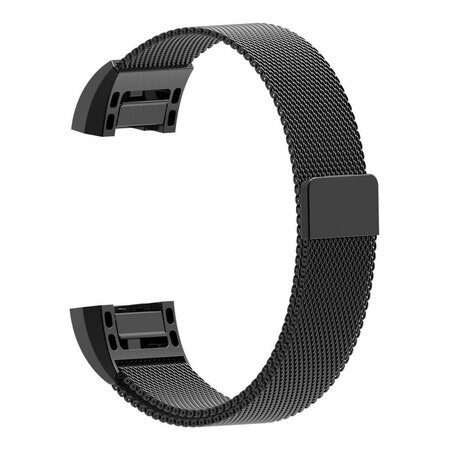 Fitbit Charge 2 milanese bandje - Maat: Large - Zwart