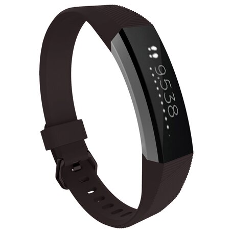 FitBit Alta HR siliconen bandje met gesp - Maat: Large -  Donkerbruin