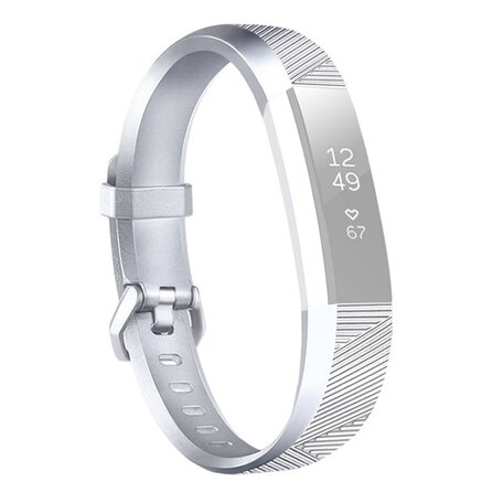 Fitbit Alta Siliconen bandje - Maat: Large - Zilver