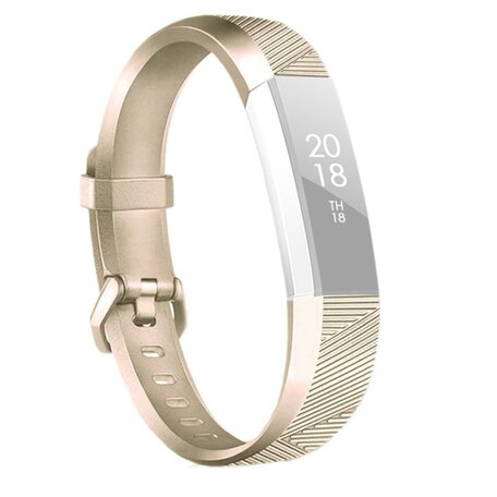 Fitbit Alta Siliconen bandje - Maat: Large - Champagne Goud