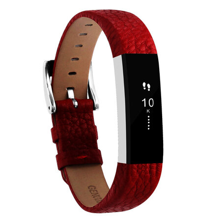 Lederen bandje Fitbit Alta - Donkerrood